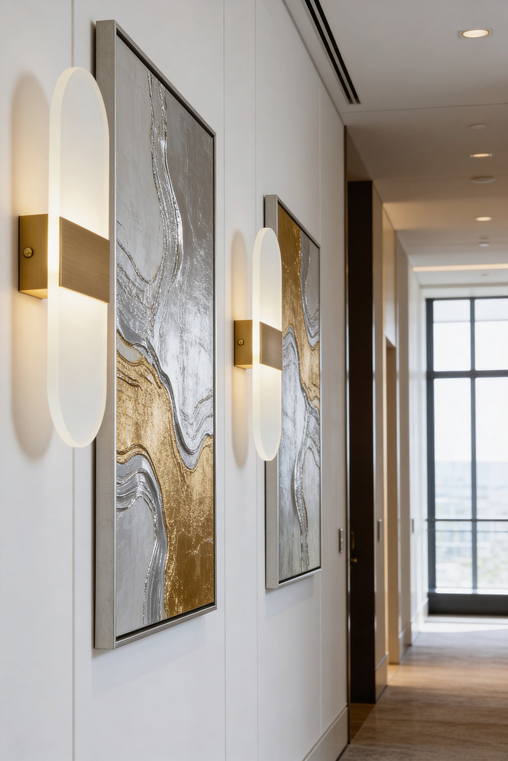 Arbotante de pared Talia Dorado - lifestyle pasillo