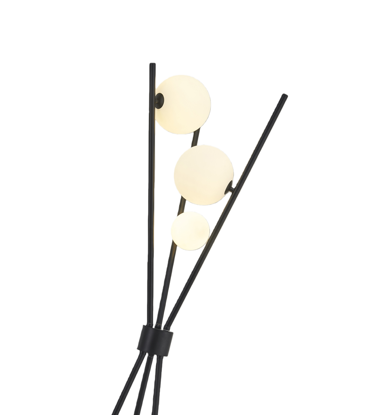 Lámpara de piso Zenit, vista de la estructura de tres patas metálicas
