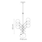 Diagrama de dimensiones de la lámpara colgante Hematita