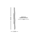 Arbotante de pared Marea, diagrama de dimensiones del tamaño Mediano: 90 cm de altura, 12 cm de ancho, 4 cm de distancia al muro