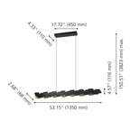 Lámpara colgante Auria lineal, medidas y dimensiones