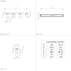 Spot Aureo de 4 luces - dimensiones