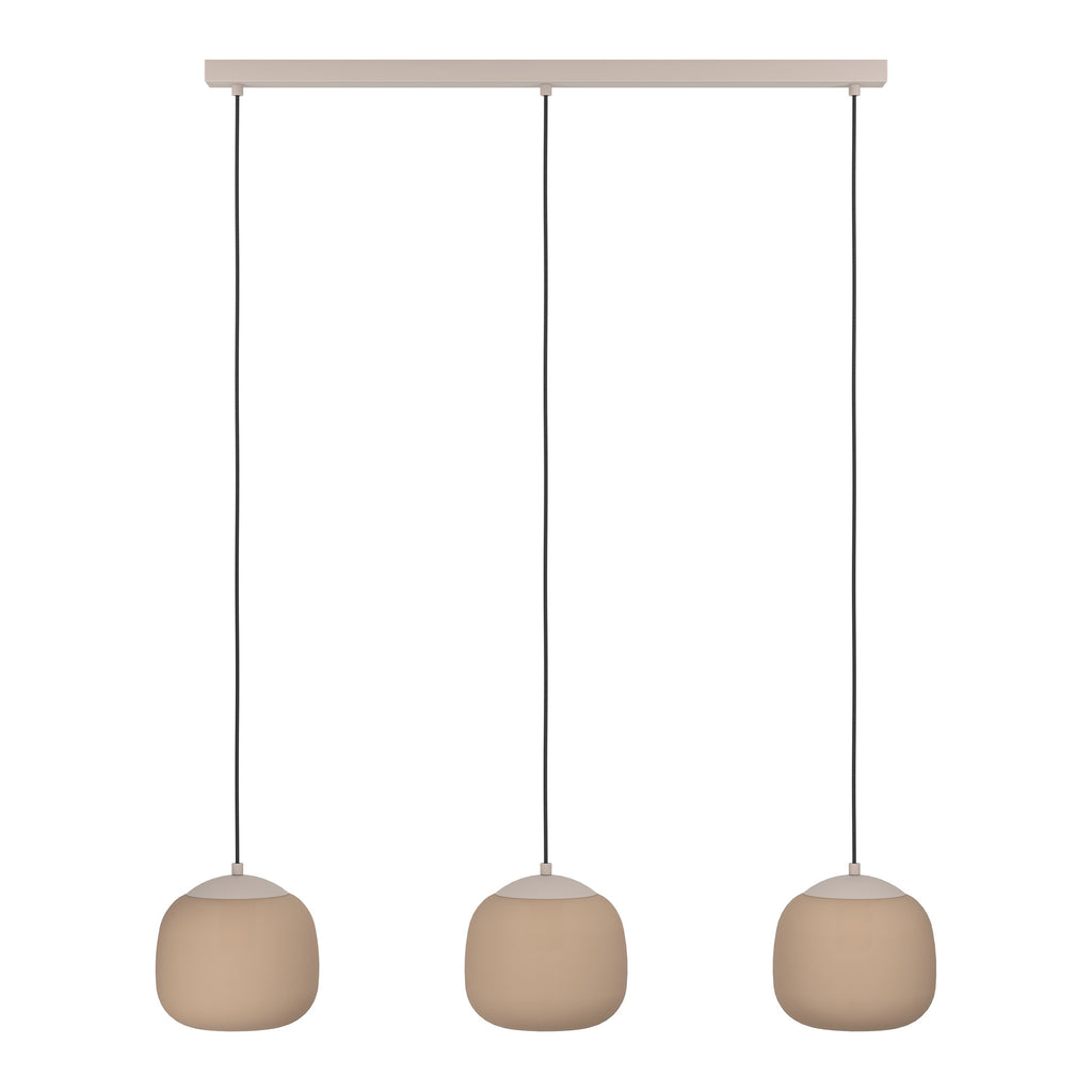 Lámpara colgante Duna cascada de 3 luces, vista de dimensiones
