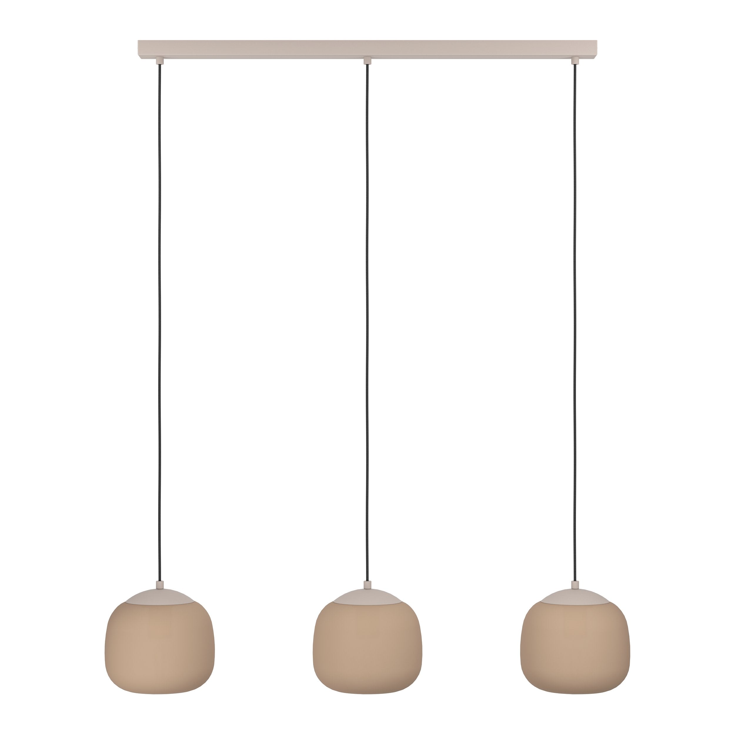 Lámpara colgante Duna cascada de 3 luces, vista de dimensiones
