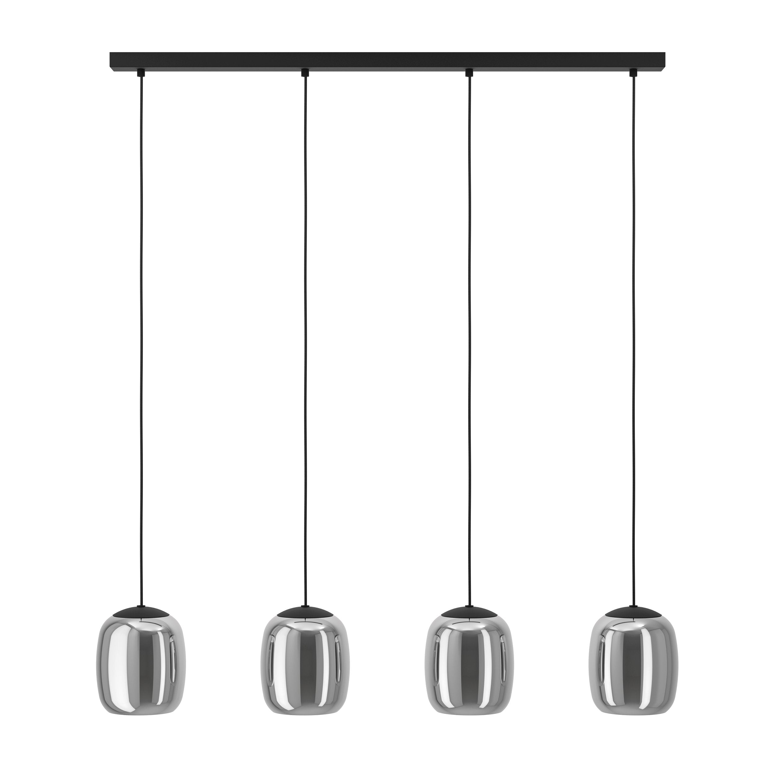 Lámpara colgante Nébula cascada de 4 luces, vista de dimensiones